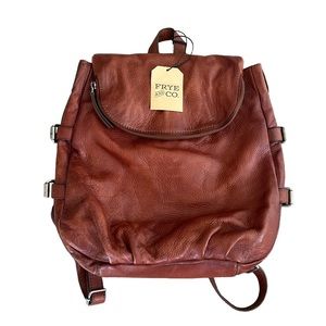 Leather FRYE and CO backpack in COGNAC one size
